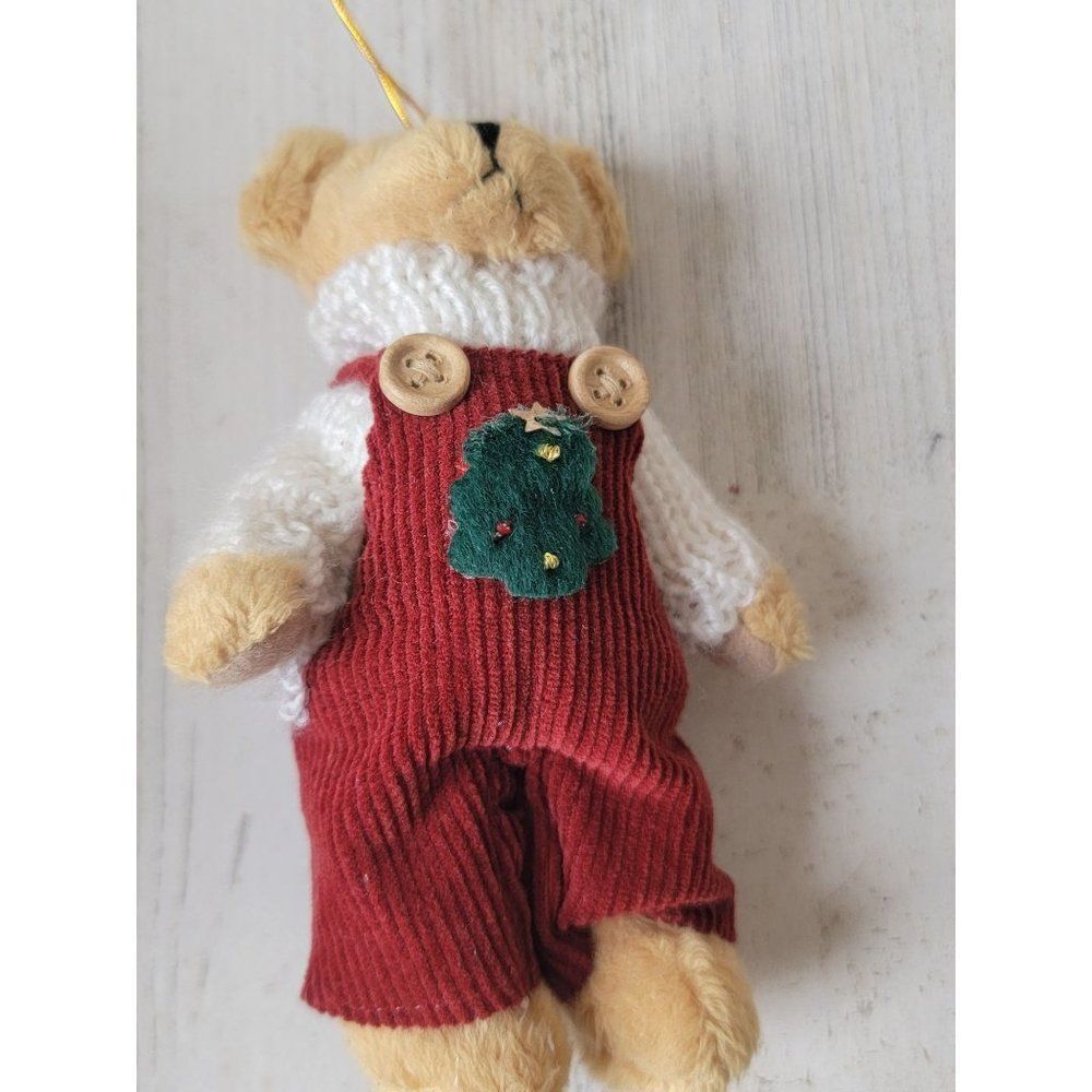 Mini plush overall bear Xmas‎ tree ornament decor